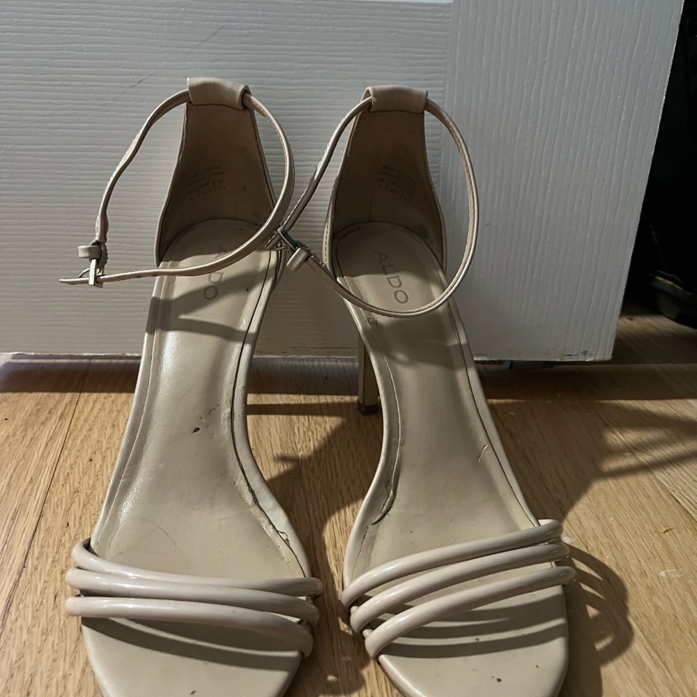 Aldo Cream Heels Elegant Strappy Design